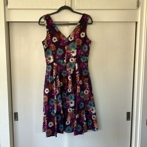Retro floral fit and flare dress